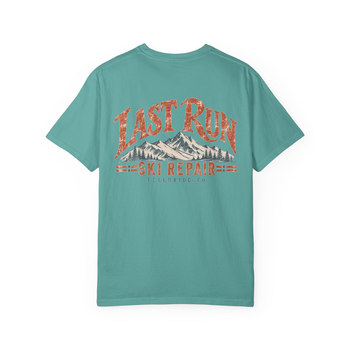 Last Run Ski Repair - Unisex Garment-Dyed T-shirt