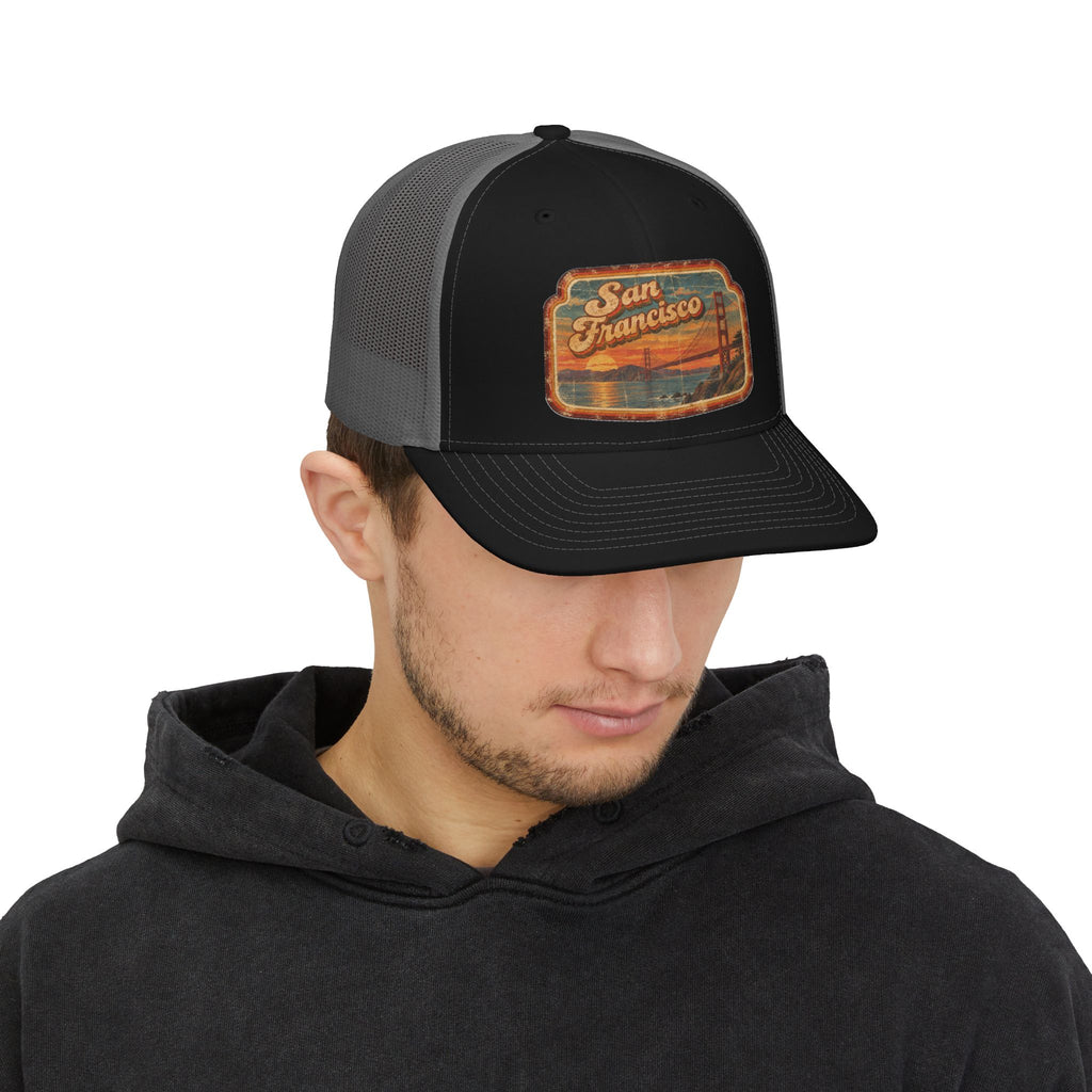 San Francisco Bridge Sunset Snapback Trucker Cap