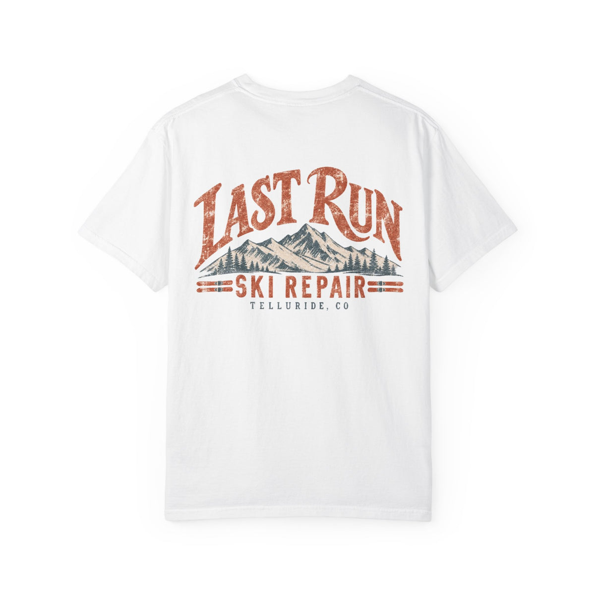 Last Run Ski Repair - Unisex Garment-Dyed T-shirt