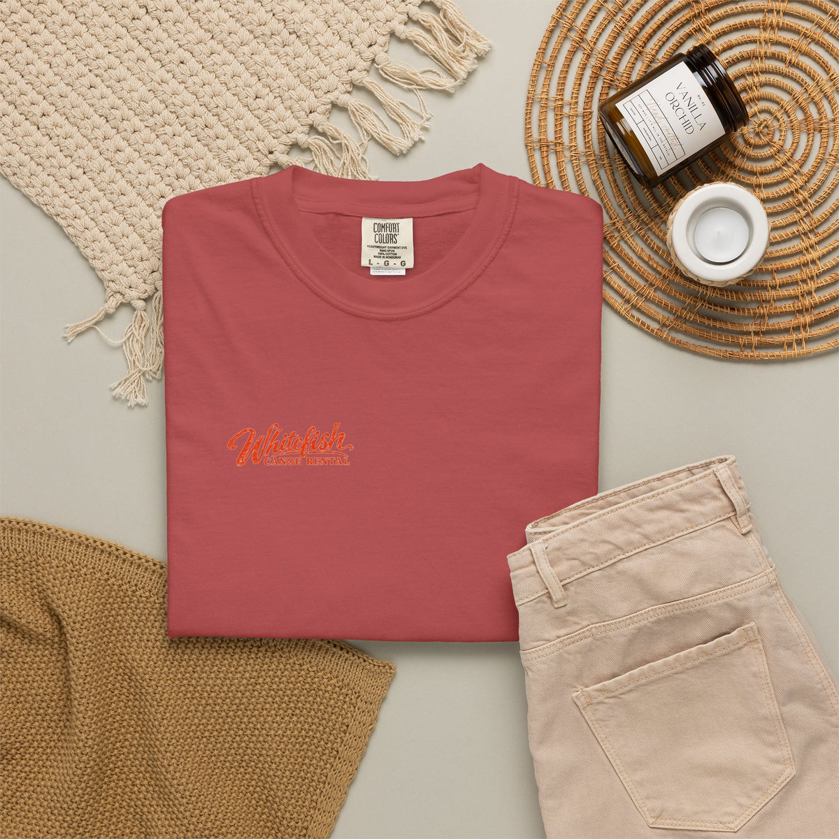 Whitefish Canoe Rental - Unisex Garment-Dyed T-shirt