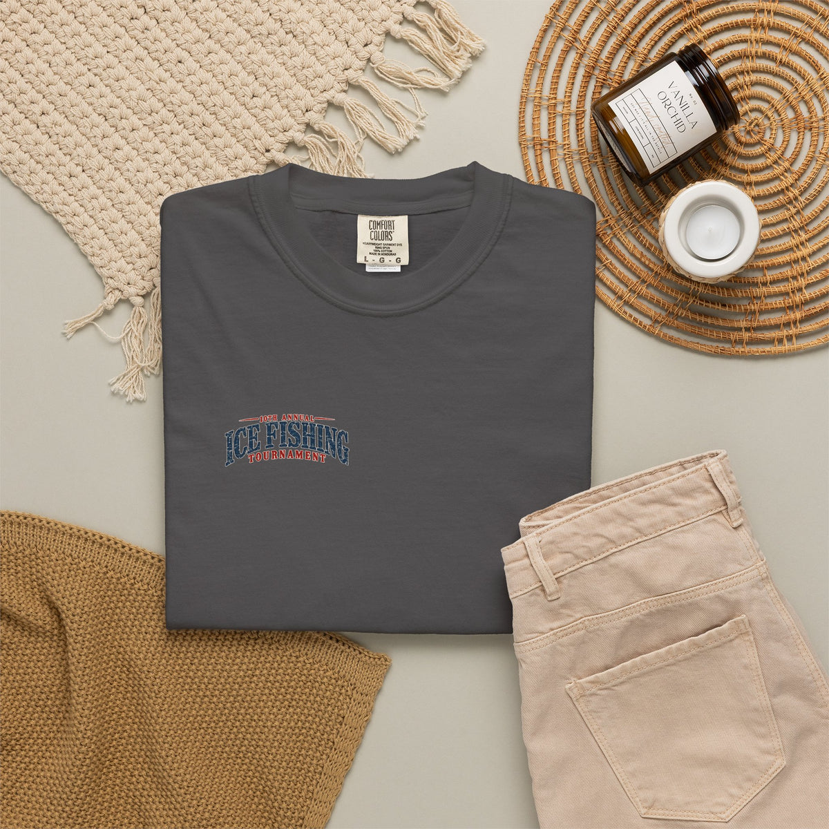 Ice Fishing Tournament - Unisex Garment-Dyed T-shirt