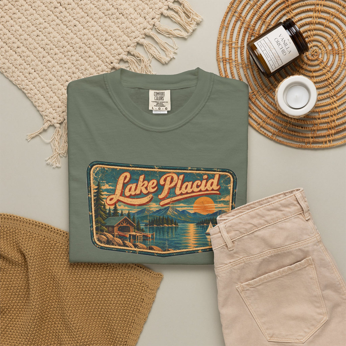 Lake Placid - Unisex Garment-Dyed T-shirt