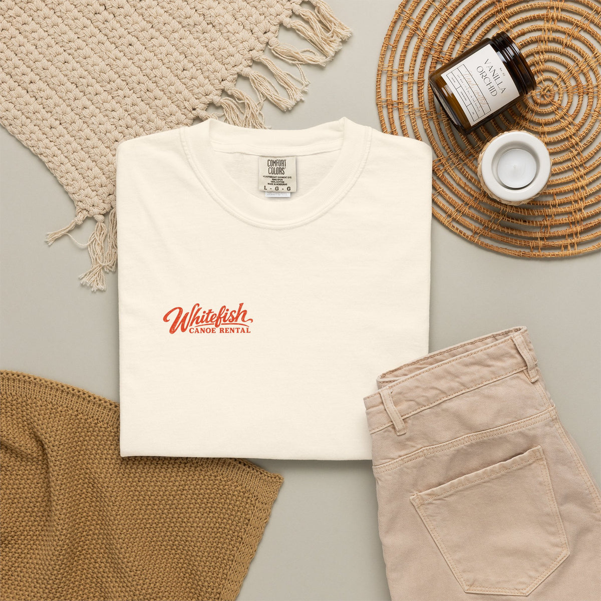 Whitefish Canoe Rental - Unisex Garment-Dyed T-shirt