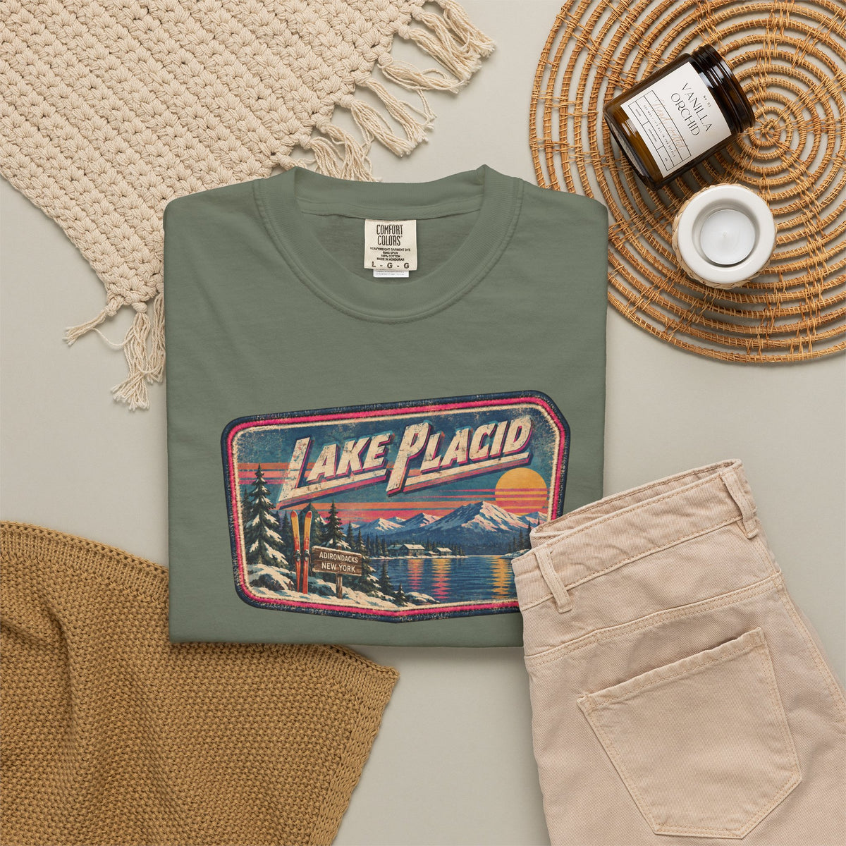 Lake Placid - Unisex Garment-Dyed T-shirt