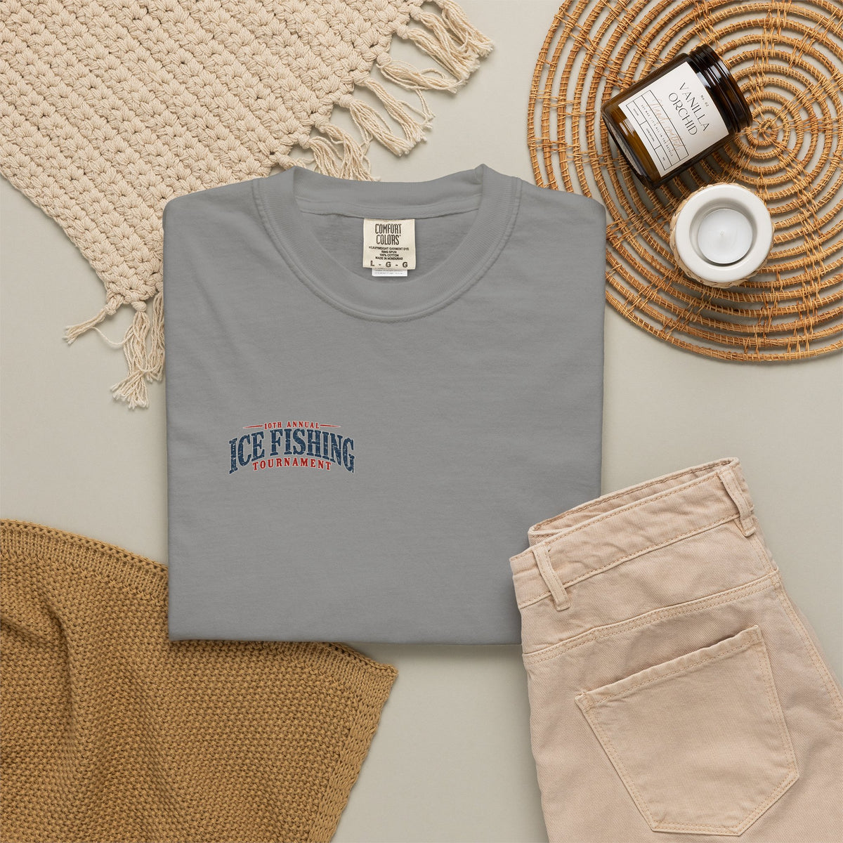 Ice Fishing Tournament - Unisex Garment-Dyed T-shirt