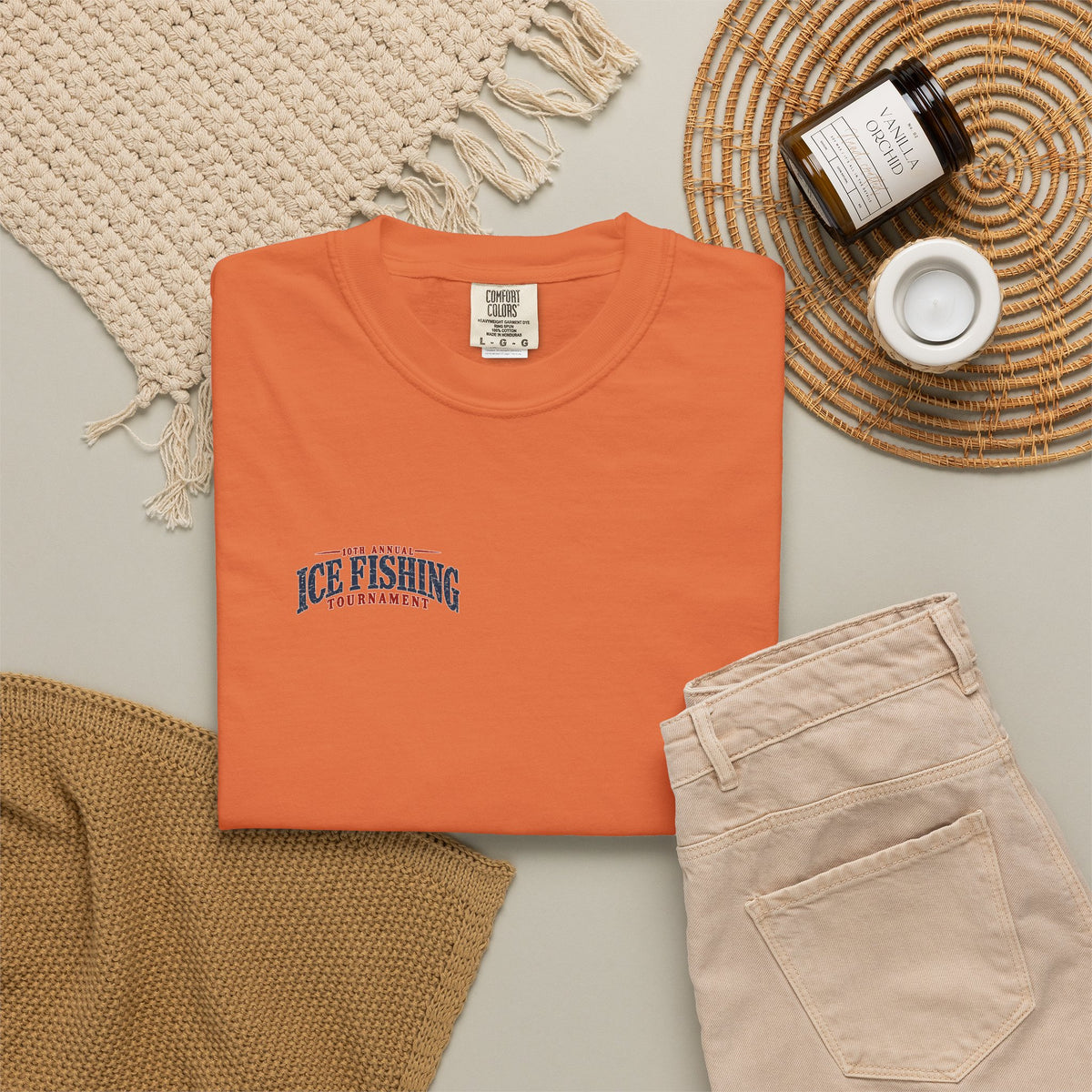 Ice Fishing Tournament - Unisex Garment-Dyed T-shirt