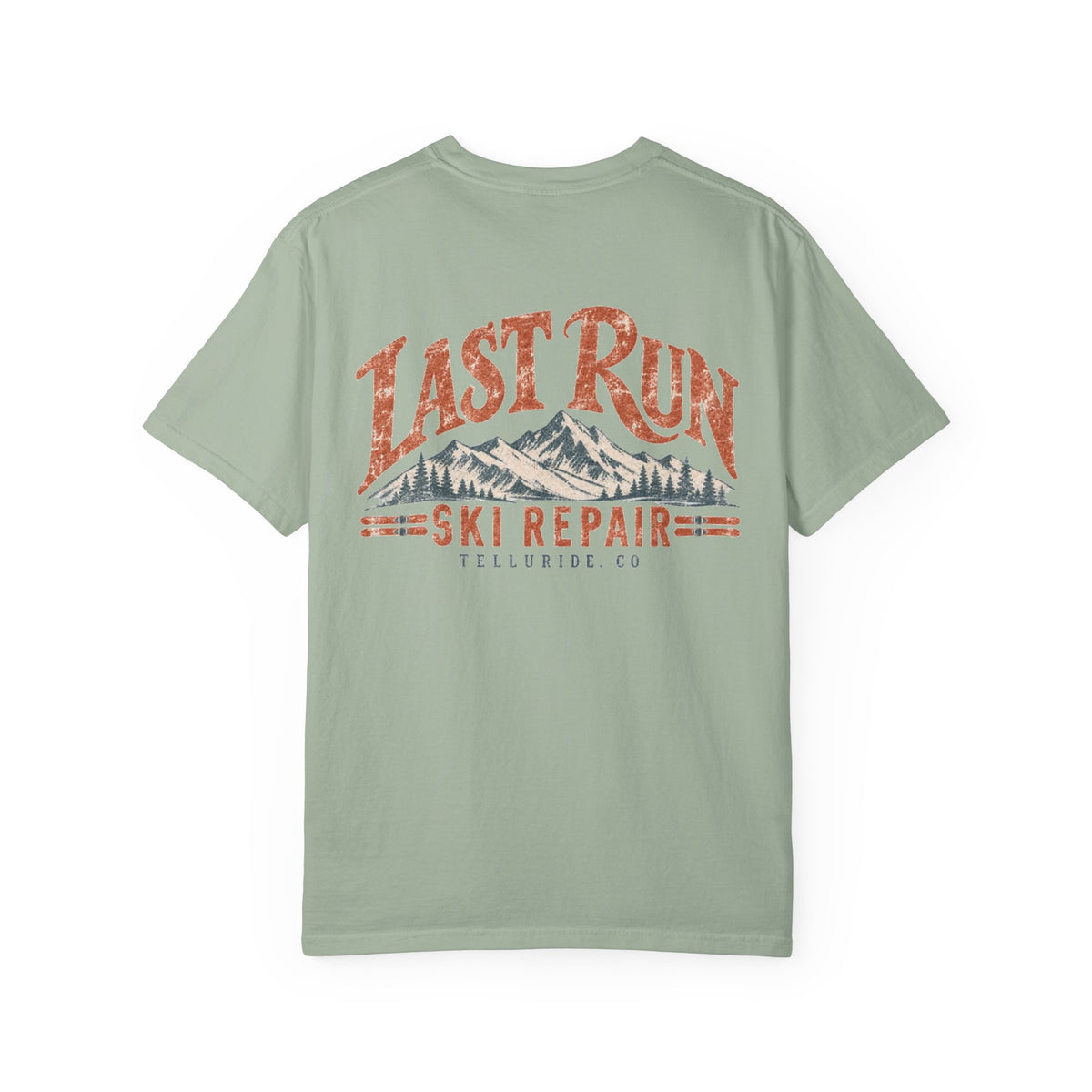 Last Run Ski Repair - Unisex Garment-Dyed T-shirt