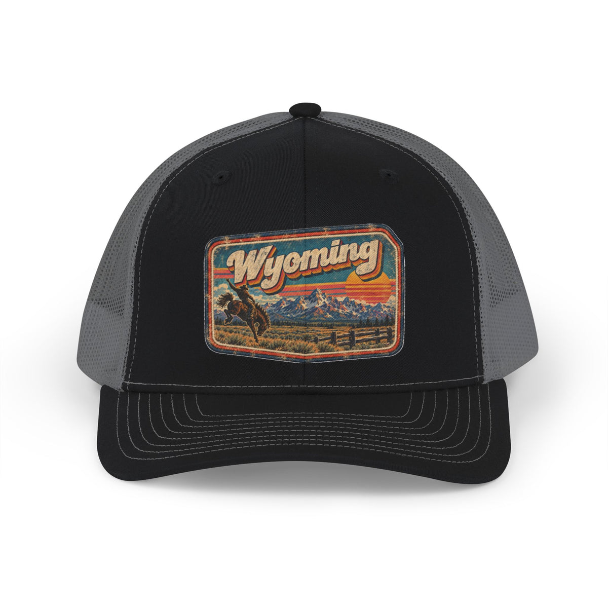 Wyoming Cowboy Snapback Trucker Cap