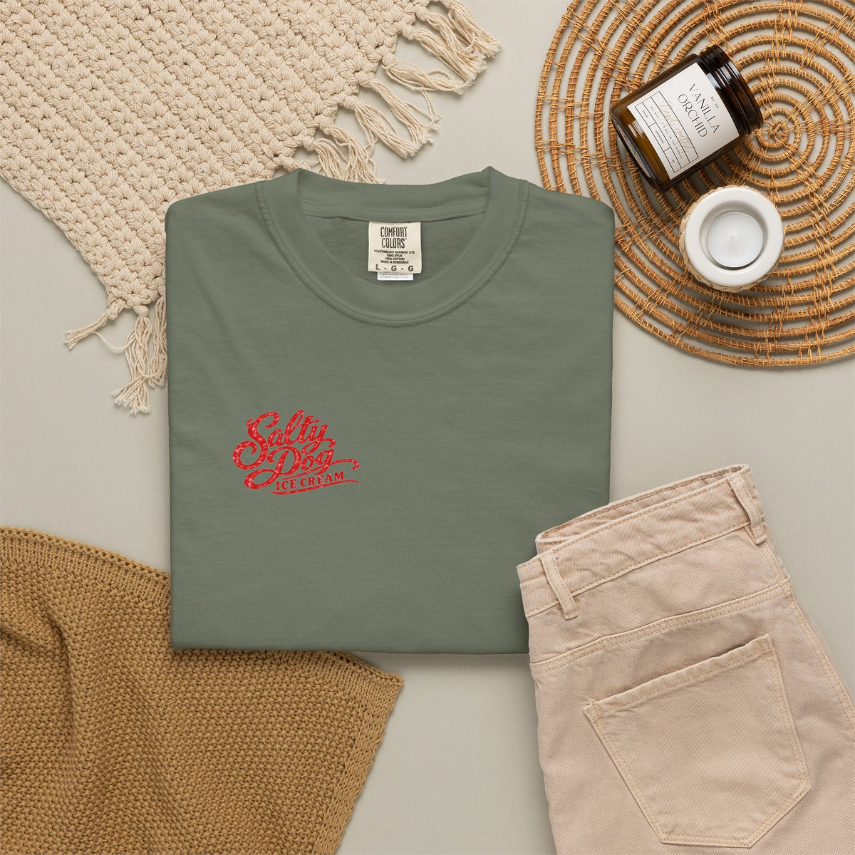 Salty Dog Ice Cream - Unisex Garment-Dyed T-shirt