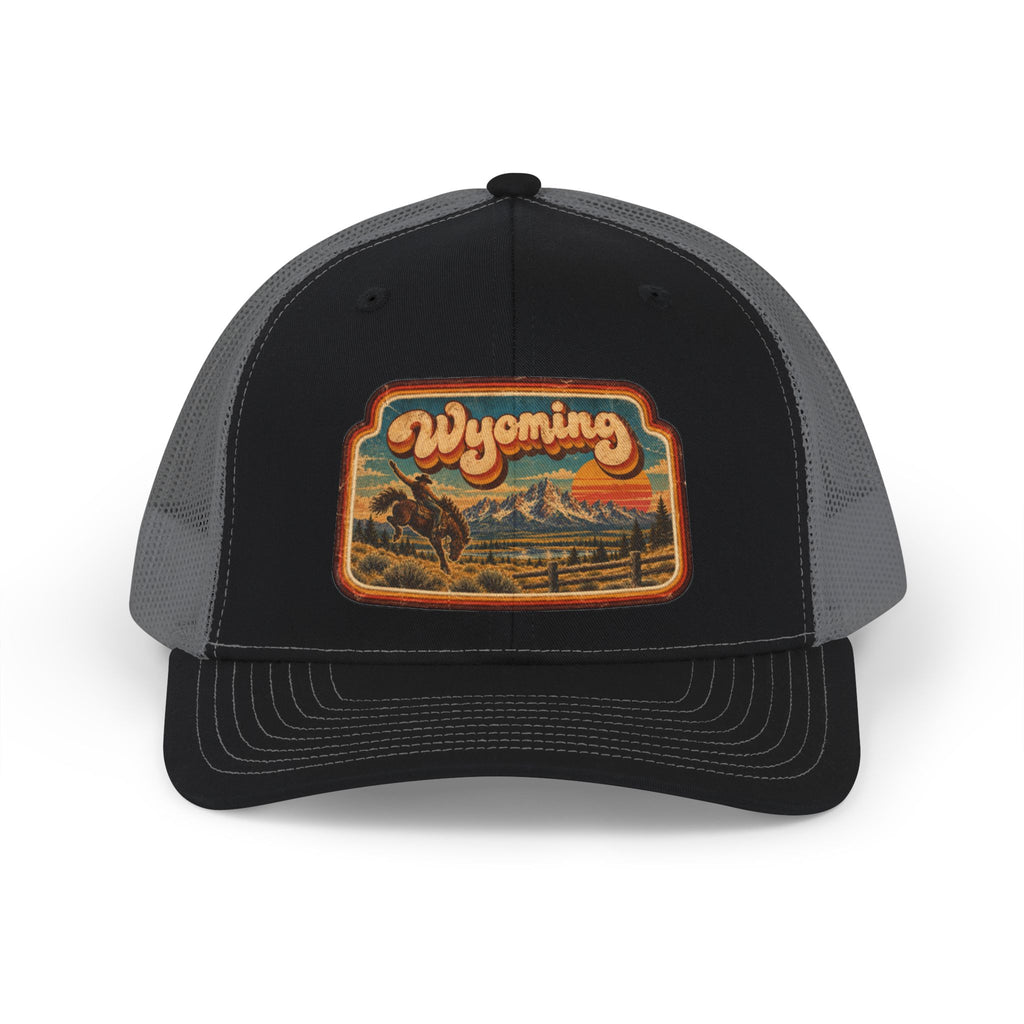 Wyoming Cowboy Sunset Snapback Trucker Cap